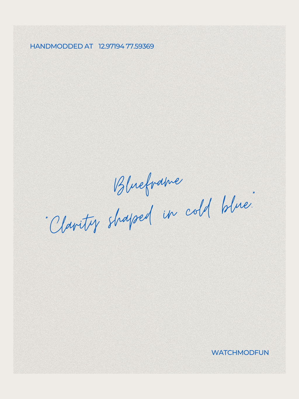 The Cult Classic - Blueframe